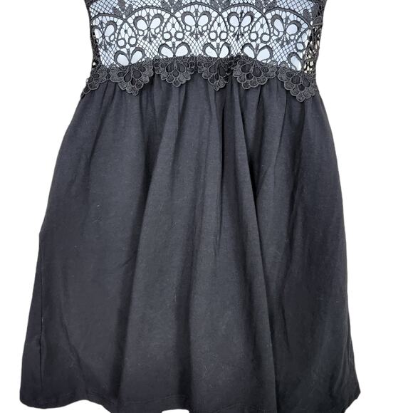 TopShop Black Lace Crochet Insert Sundress Size 4 - Picture 8 of 10